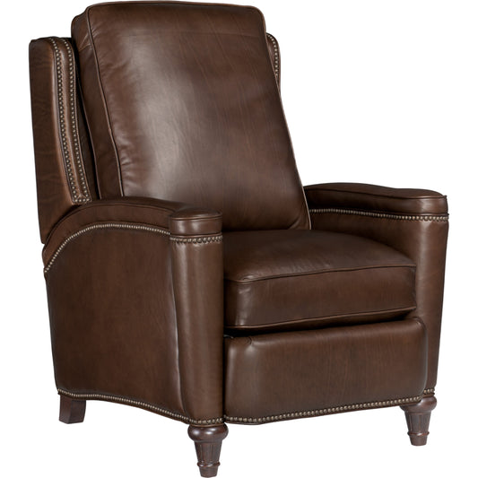 Rylea Recliner by Hooker Furniture. Made from leather in a traditional style.