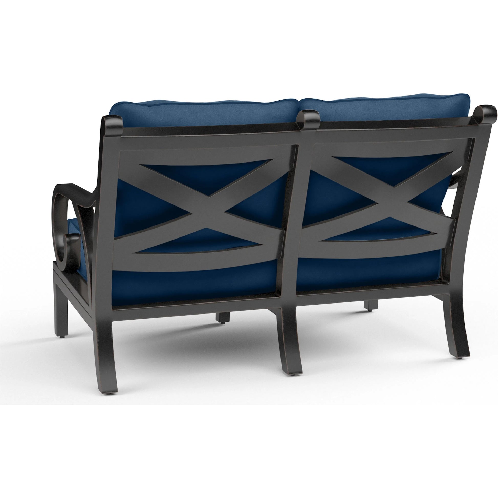 Monterey Outdoor Loveseat by Sunset West in browns. Made from aluminum in a cottage & farmhouse style.