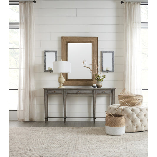 Ciao Bella Console by Hooker Furniture in speckled gray. Made from maple veneers, metal, solid-wood edge top in a cottage & farmhouse style.