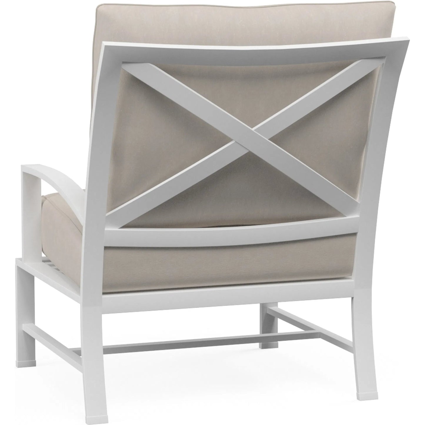 002 SI-2167192 | Additional Silo | Bristol Outdoor Club Chair Canvas Flax in Canvas Flax w/ Self Welt by Sunset West in white. Made from aluminum in a modern style.