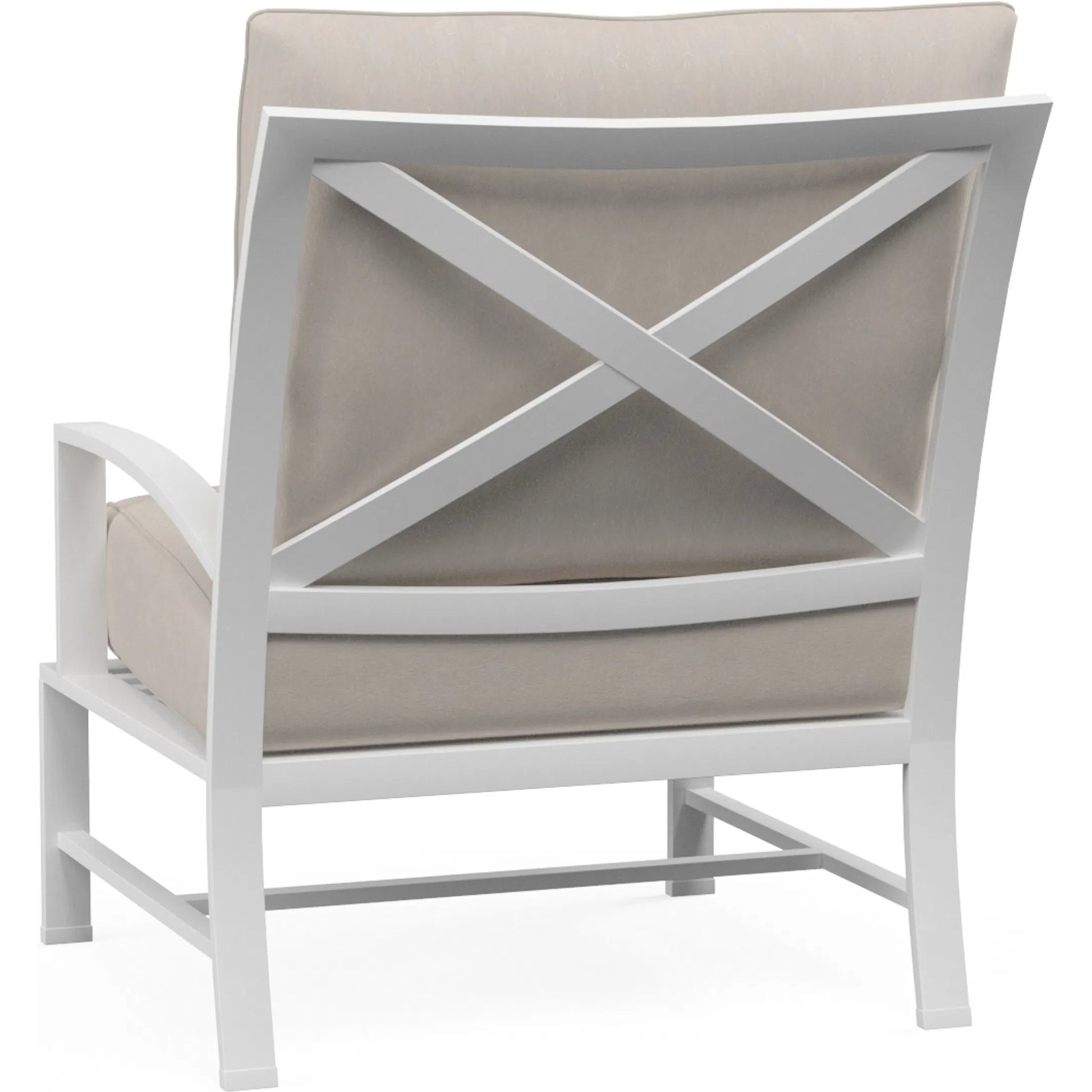 Bristol Outdoor Club Chair Canvas Flax in Canvas Flax w/ Self Welt by Sunset West in white. Made from aluminum in a modern style.