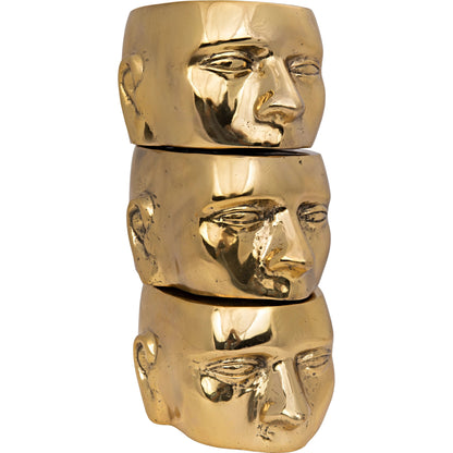 Set of 3 Character by Noir in brass. Made from brass in a eclectic & global style.