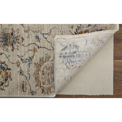 Kaia Transitional & Botanical Rug - 39GPF by Feizy in ivory, orange, blue. Made from unique in a unique style.
