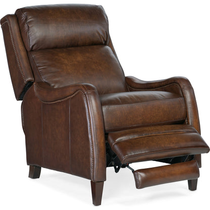 Stark Recliner by Hooker Furniture in brindisi trinita. Made from leather in a traditional style.