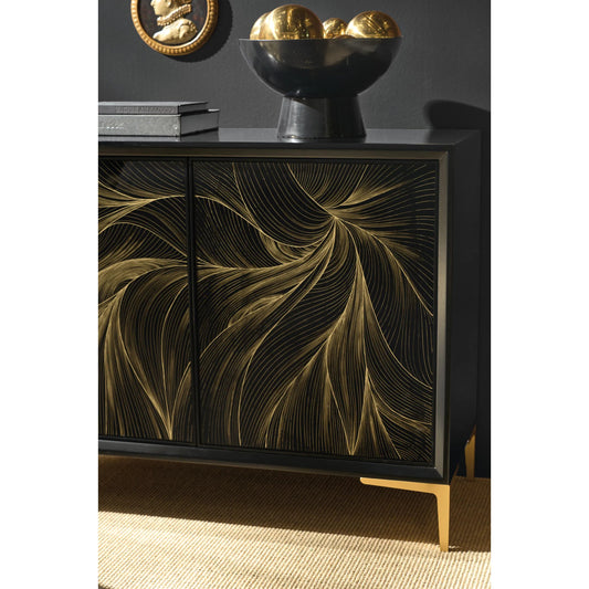 Melange Willow Hall Chest by Hooker Furniture in blacks and black, gold. Made from unique in a eclectic & global style.
