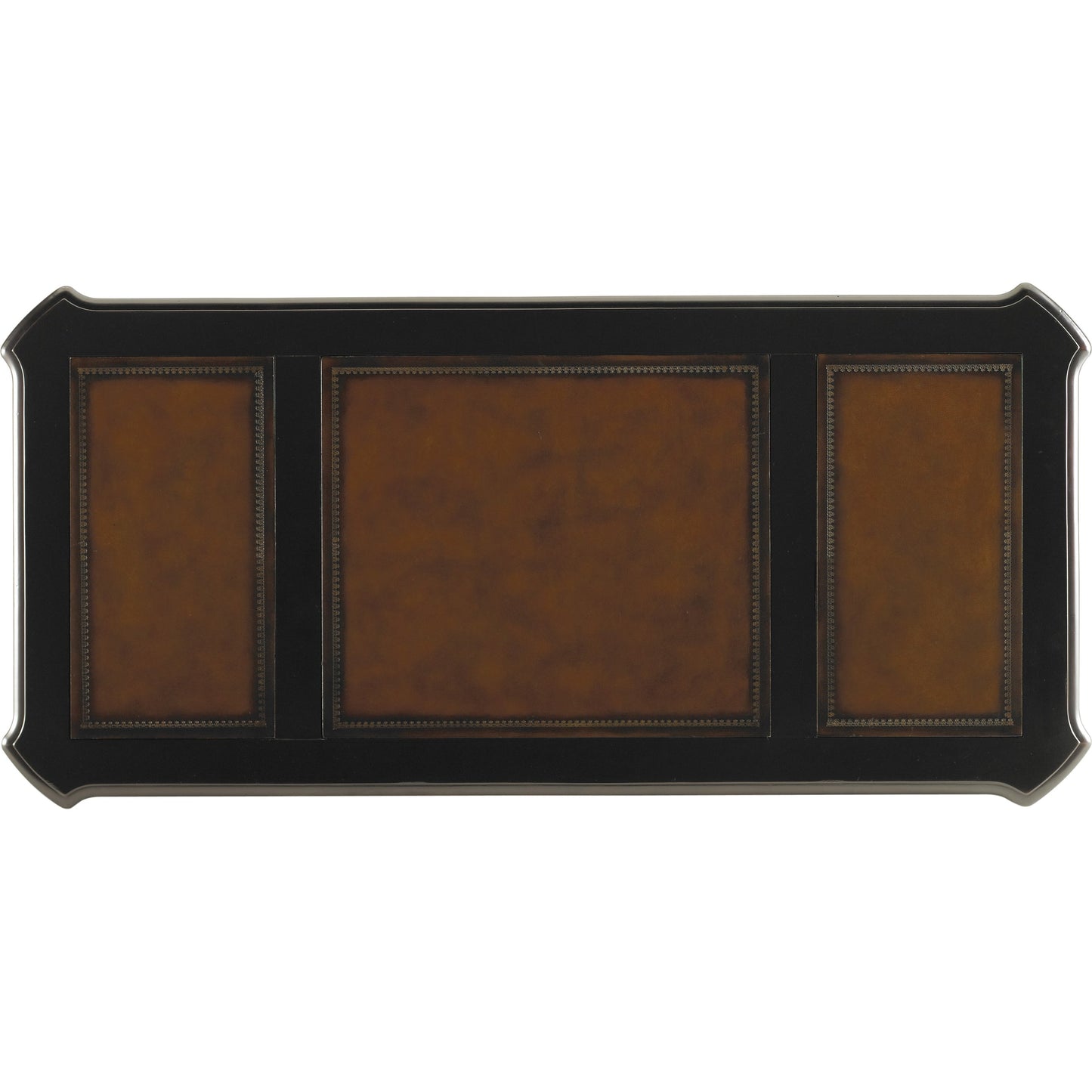002 SI-1749888 | Additional Silo | Telluride Writing Desk by Hooker Furniture in black. Made from cherry veneers with leather, nailhead trim, high quality bonded leather in a traditional style.