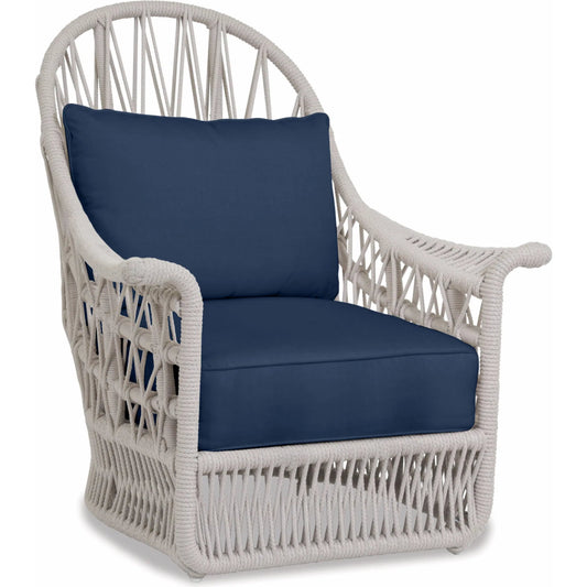 Dana Outdoor Rope Wing Chair in Linen by Sunset West in whites/creams/beiges. Made from olefin rope in a coastal style.