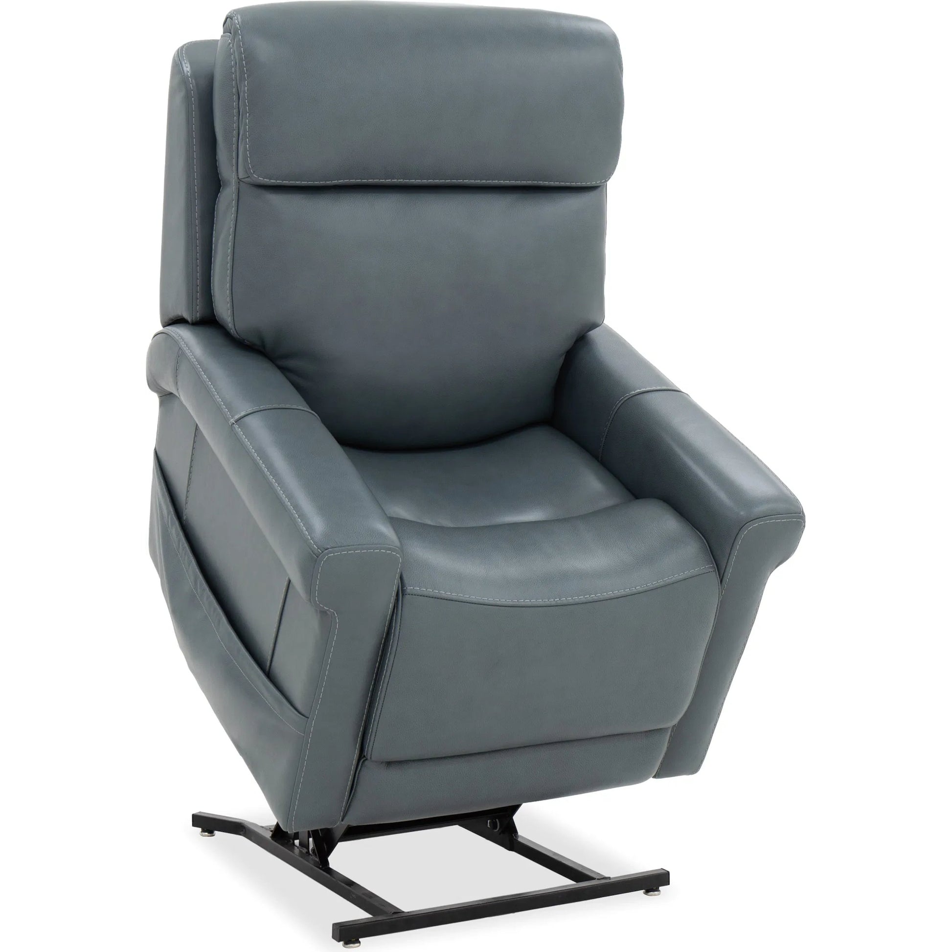 Locke Lift Chair with Power Recline by Hooker Furniture in maverick caribbean. Made from leather in a traditional style.