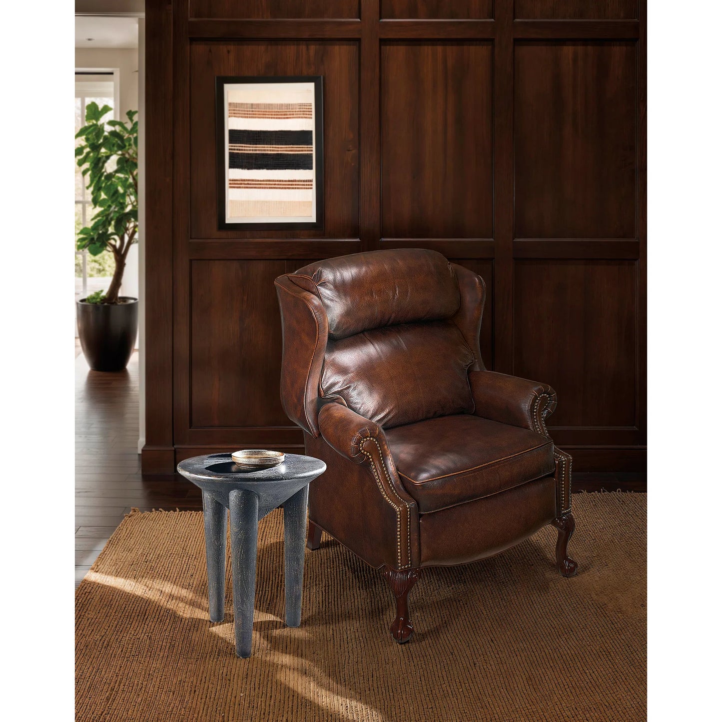 005 SI-1873106 | Lifestyle | Commerce & Market Pyramid Side Table by Hooker Furniture in dark wood. Made from mango solids in a modern style.