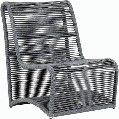 Milano Outdoor Armless Club Chair by Sunset West. Made from olefin rope in a coastal style.