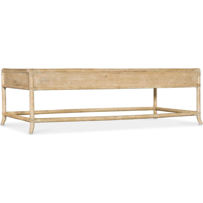Retreat Pole Rattan Cocktail Table by Hooker Furniture. Made from oak, maple veneers with rope in a cottage & farmhouse style.