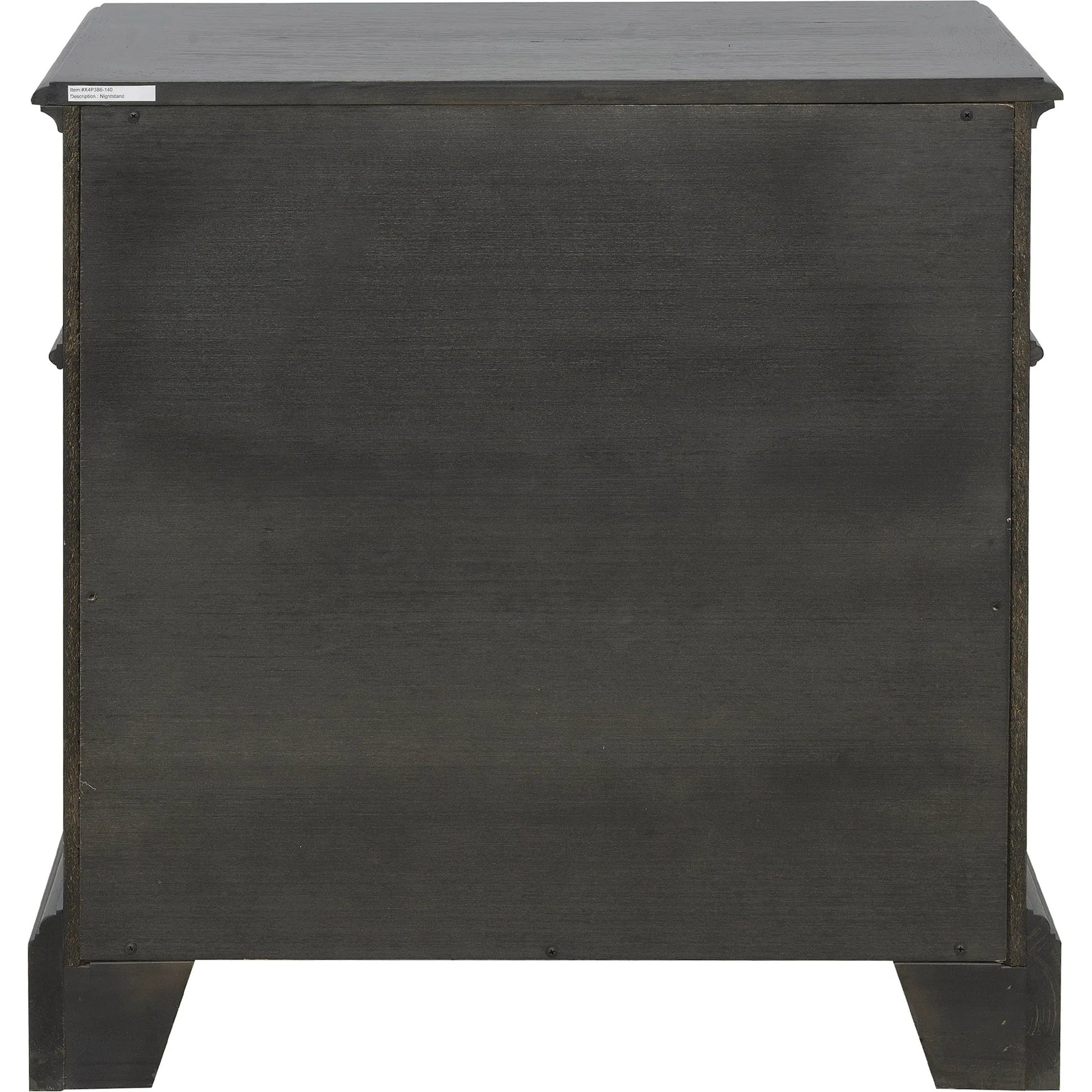 Hickory Creek 3 Drawer Nightstand by Pulaski Furniture in brown velvet. Made from split heart cathedral hickory veneers in a unique style.