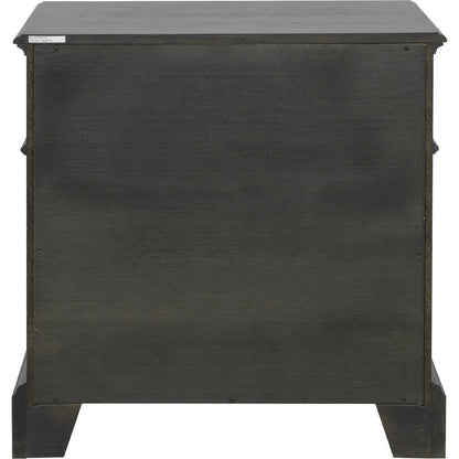 Hickory Creek 3 Drawer Nightstand by Pulaski Furniture in brown velvet. Made from split heart cathedral hickory veneers in a unique style.