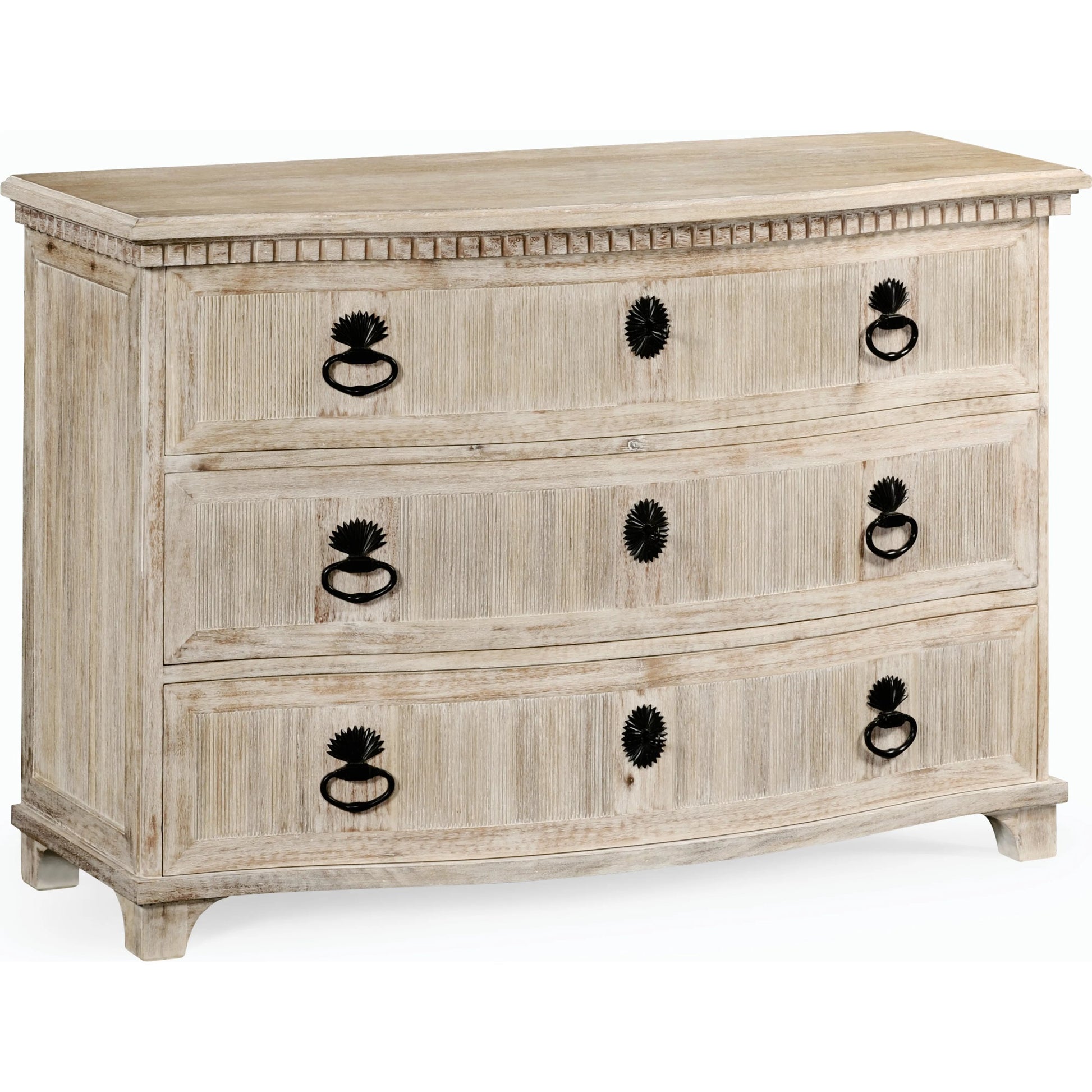 William Yeoward Bickerton 3 Drawer Dresser by Jonathan Charles in white and washed acacia. Made from acacia in a cottage & farmhouse style.