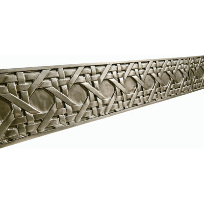 Water Cnoidal Cane Carved Metal Desk by Jonathan Charles in white brass. Made from metal, leather in a modern style.