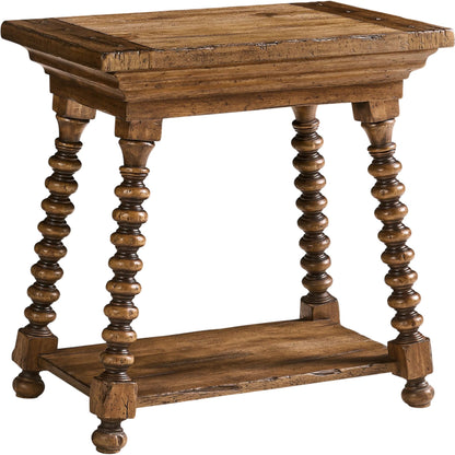 Tamarisk Storage End Table by Jonathan Charles in medium spain walnut. Made from main acacia in a unique style.