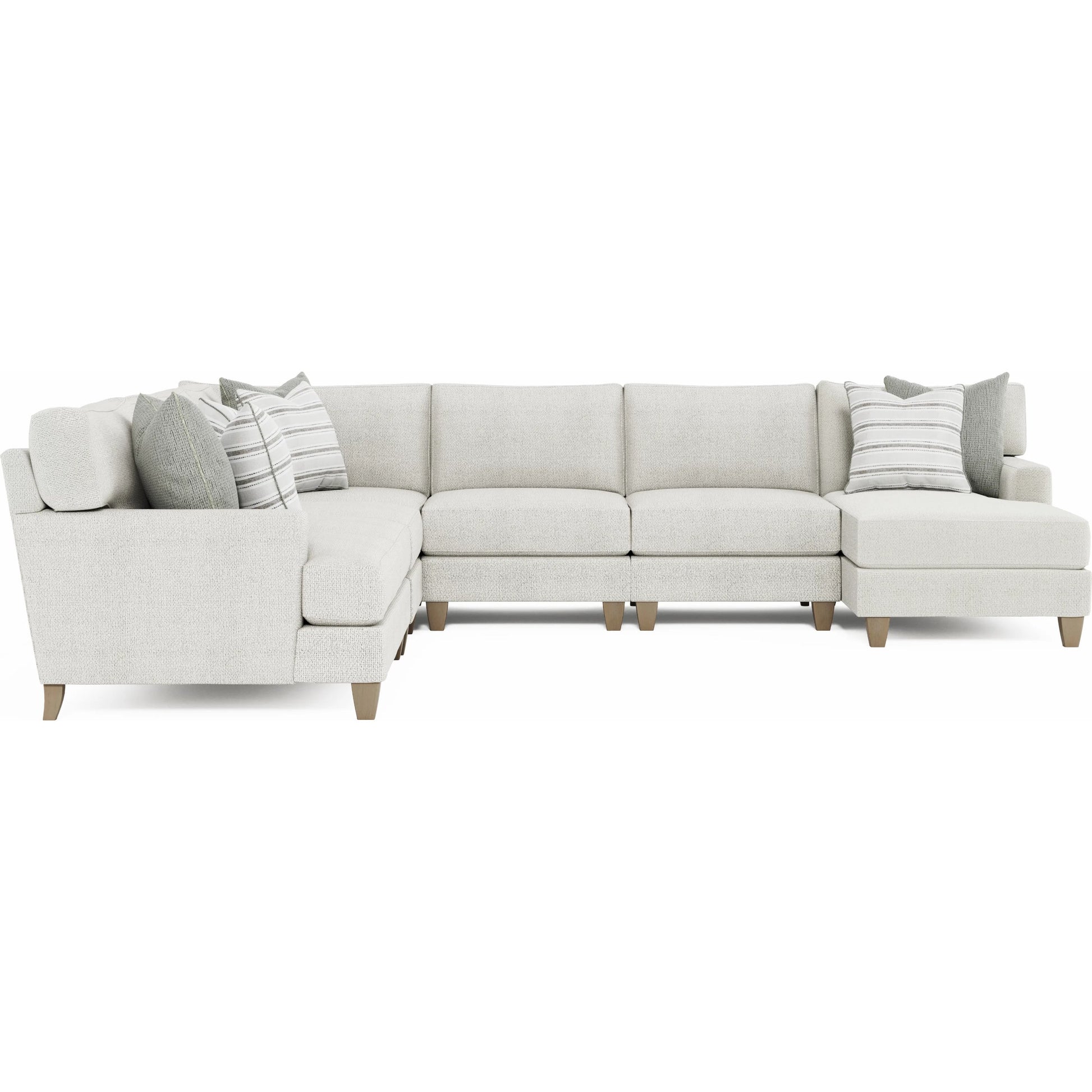 Mila 6-Piece Fabric Sectional by Bernhardt in white. Made from fabric in a transitional style.