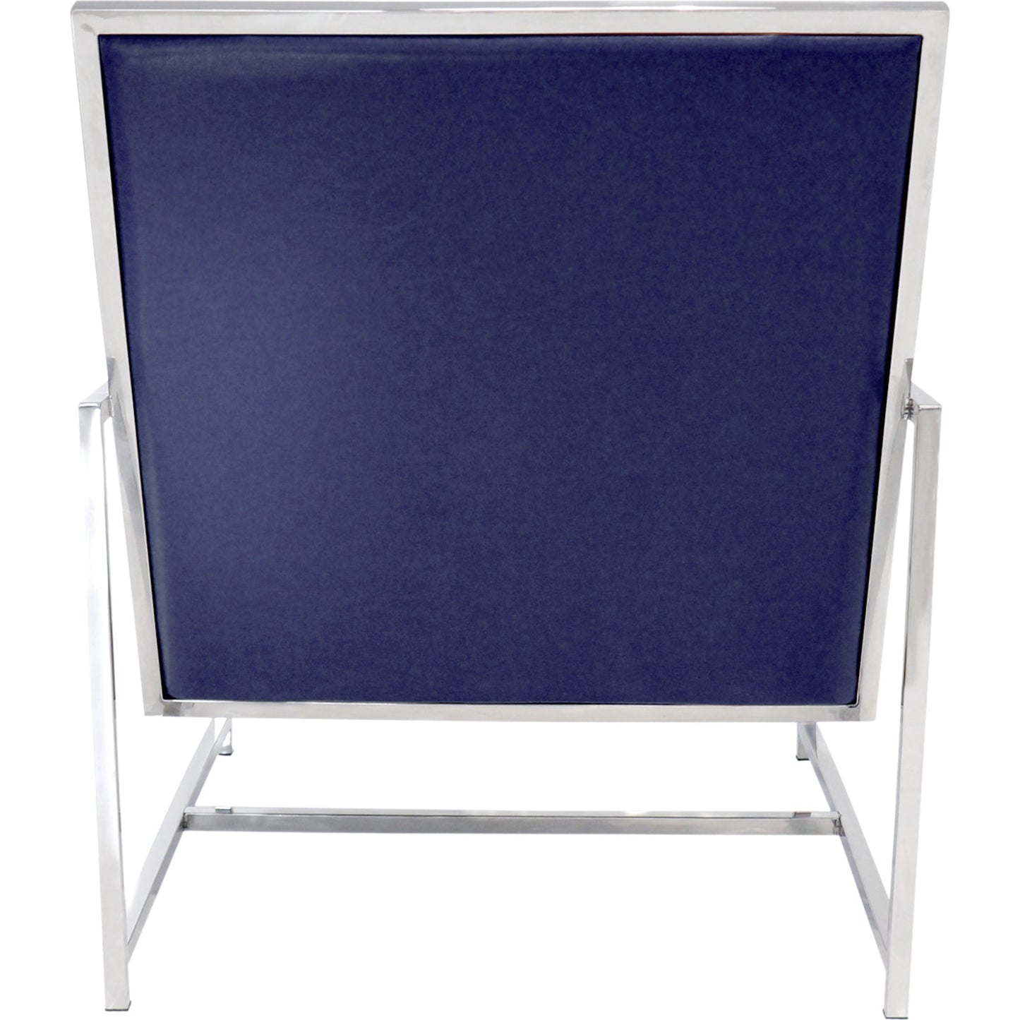 004 SR-766509 | Additional Silo | Luxe Chair by Pasargad Home in chrome and navy. Made from faux leather in a modern style.