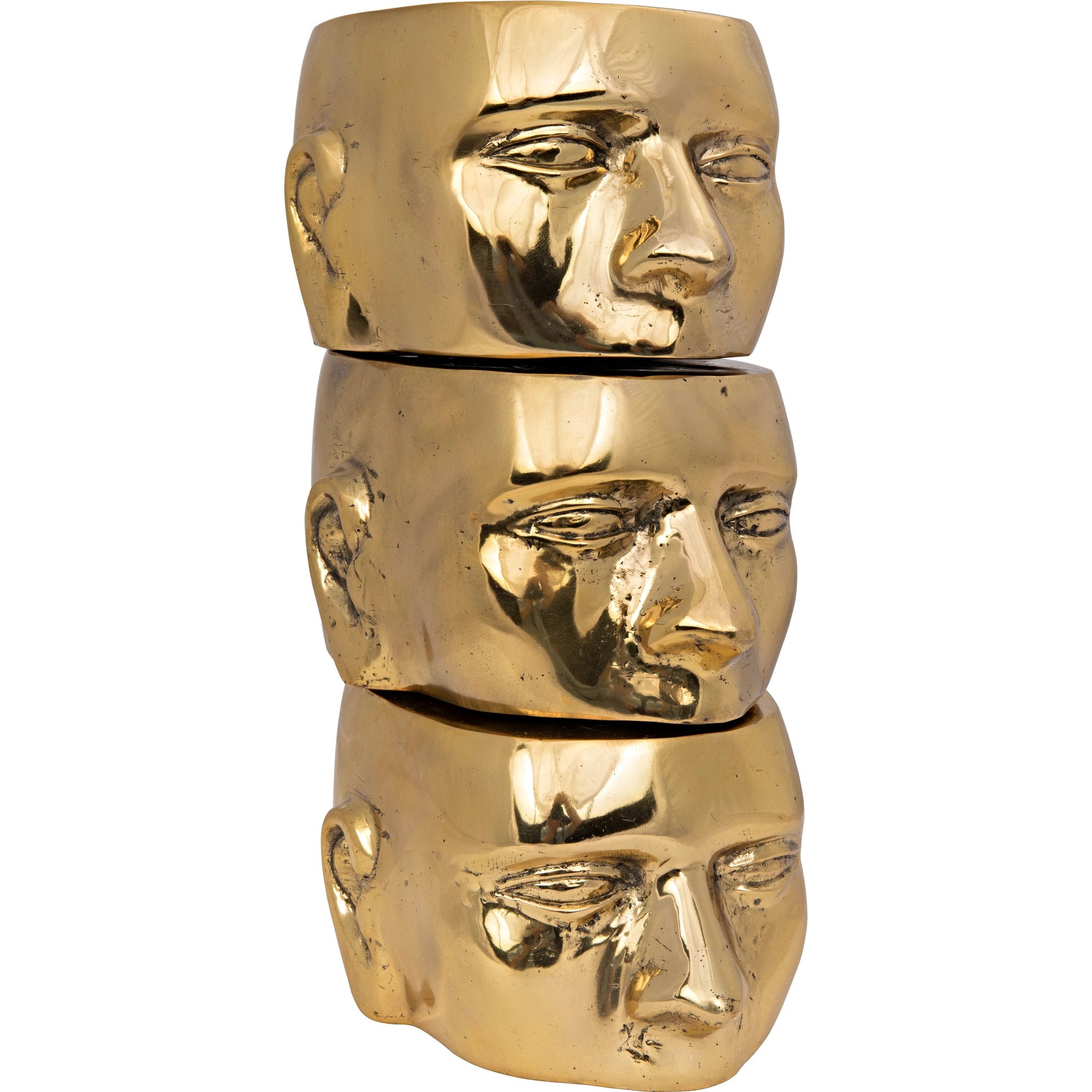 Set of 3 Character by Noir in brass. Made from brass in a eclectic & global style.