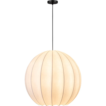 Illume Pendant Light by Moe's Home Collection in white. Made from silk shade, metal canopy in a modern style.