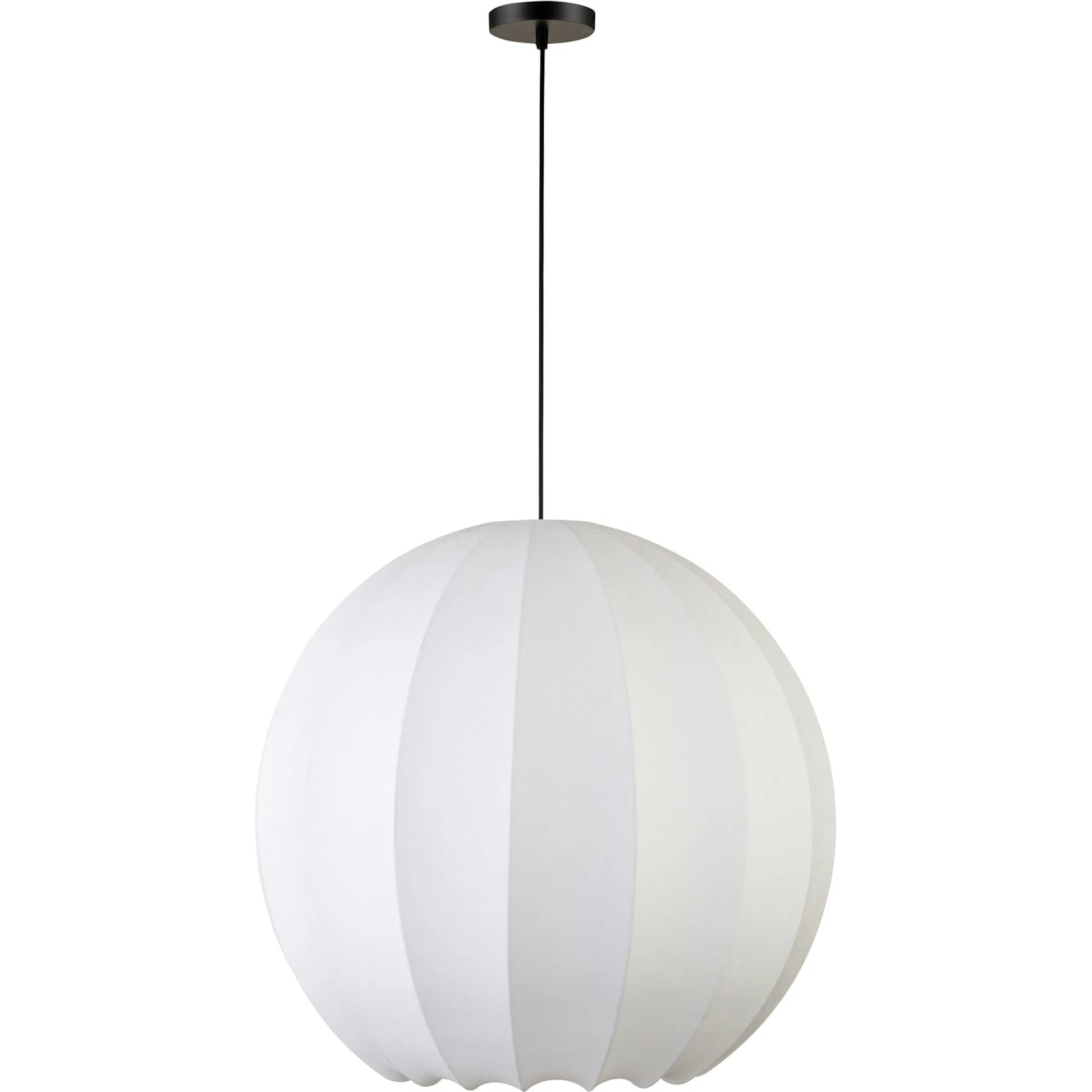 Illume Pendant Light by Moe's Home Collection in white. Made from silk shade, metal canopy in a modern style.
