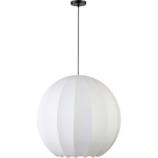 Illume Pendant Light by Moe's Home Collection in white. Made from silk shade, metal canopy in a unique style.