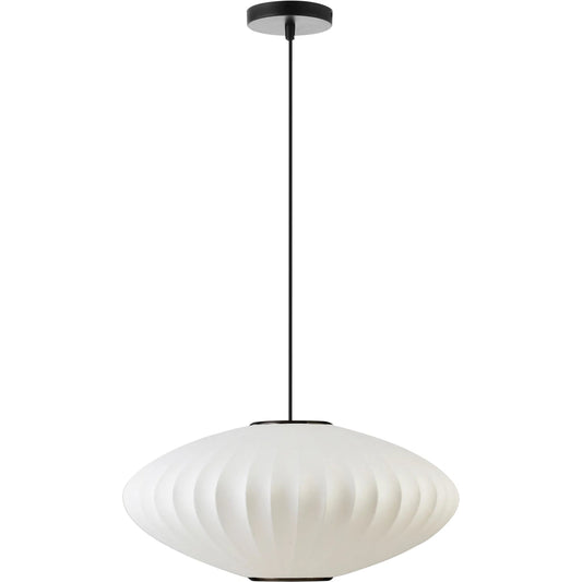 Lys Pendant Light by Moe's Home Collection in white. Made from silk shade, metal canopy in a unique style.