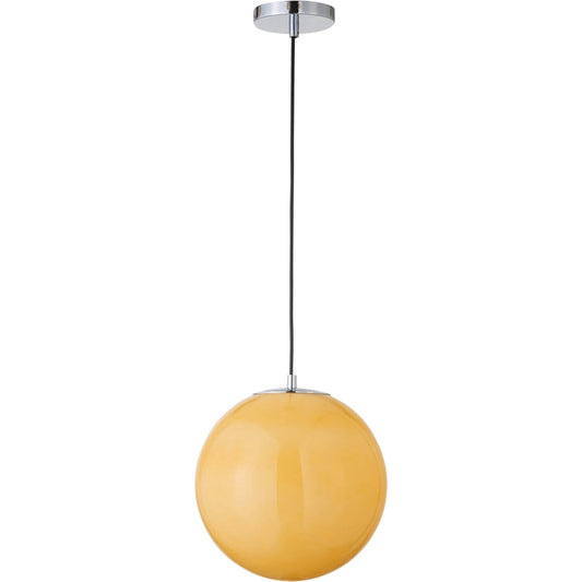Ida Pendant Light by Moe's Home Collection in amber, silver. Made from glass shade, metal canopy in a unique style.