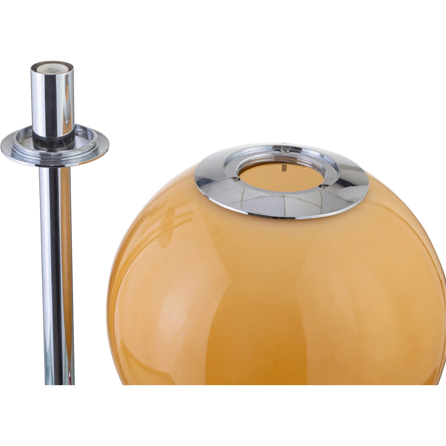 002 SI-2368105 | Closeup | Ida Table Lamp by Moe's Home Collection in amber, silver. Made from glass shade, metal base in a eclectic & global style.