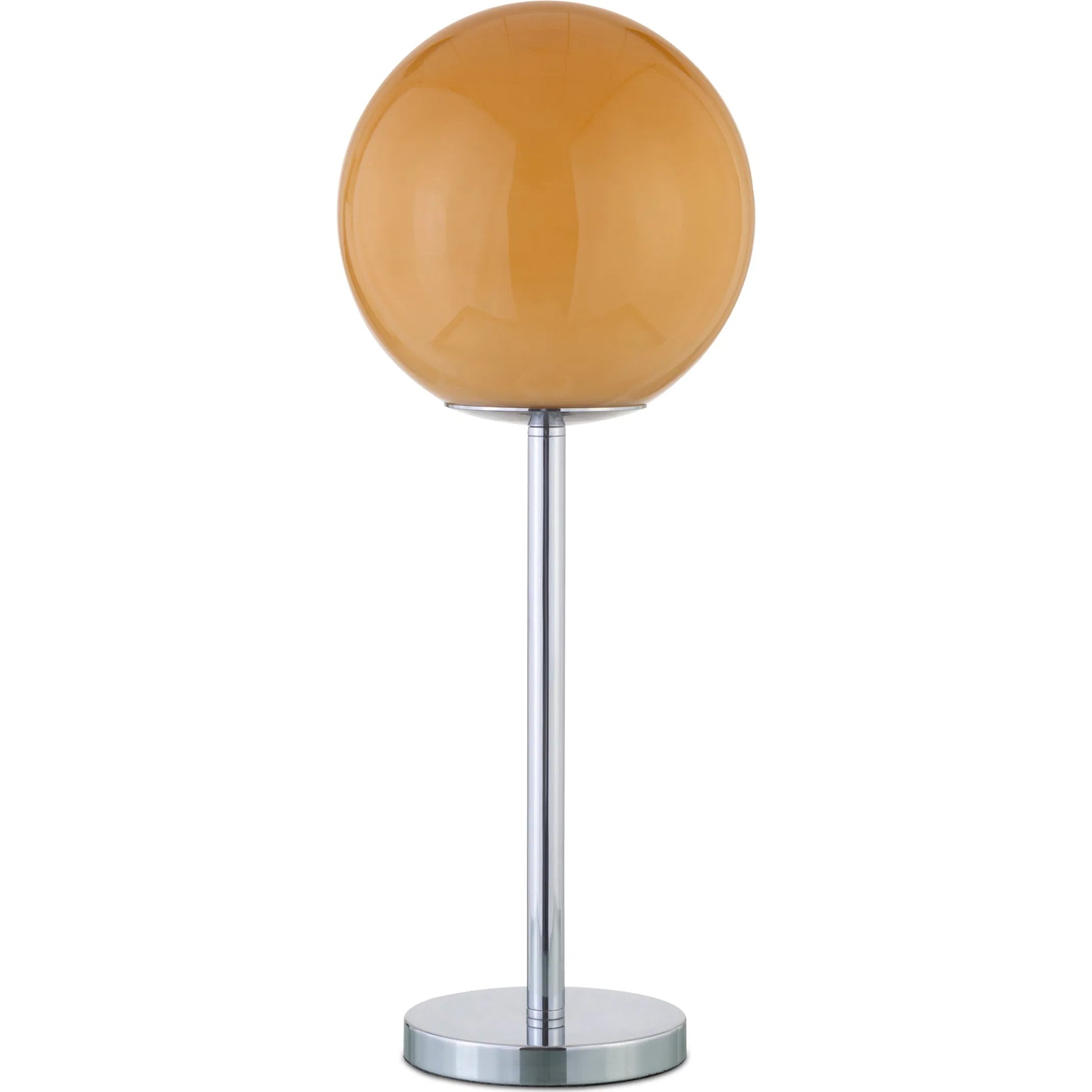 Ida Table Lamp by Moe's Home Collection in amber, silver. Made from glass shade, metal base in a eclectic & global style.