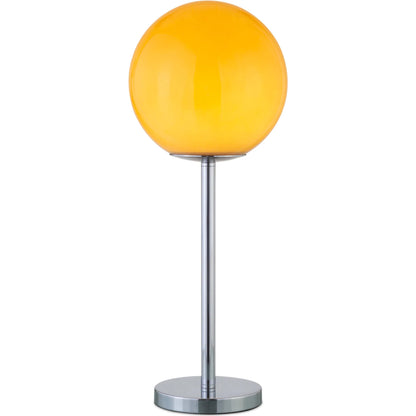 Ida Table Lamp by Moe's Home Collection in amber, silver. Made from glass shade, metal base in a eclectic & global style.