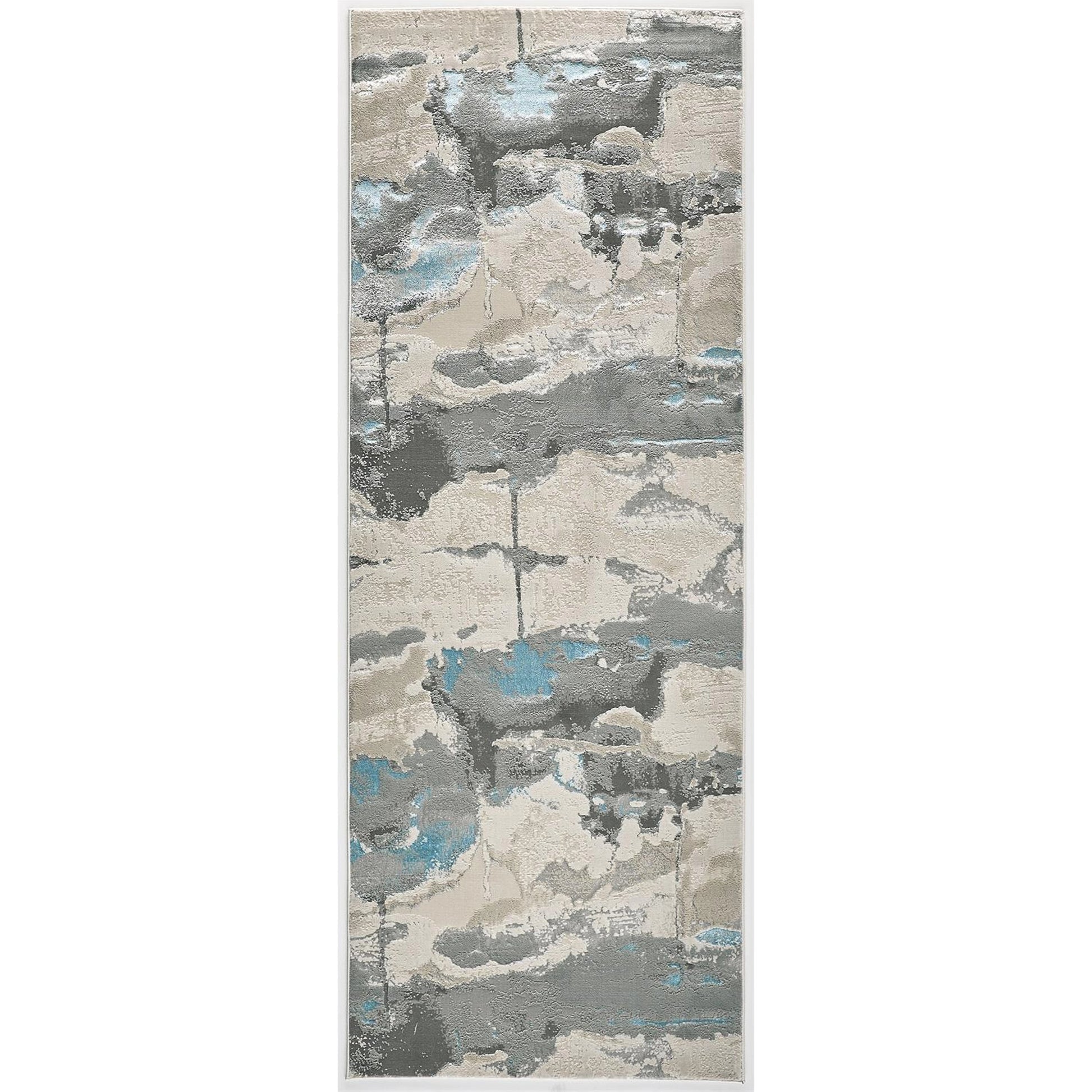 Azure Metallic Marble Rug - 3525F by Feizy in blue, gray. Made from polyester, polypropylene in a unique style.