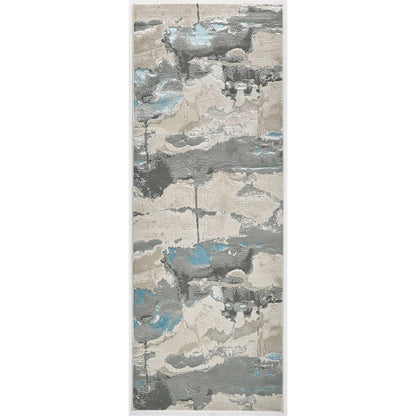 Azure Metallic Marble Rug - 3525F by Feizy in blue, gray. Made from polyester, polypropylene in a unique style.