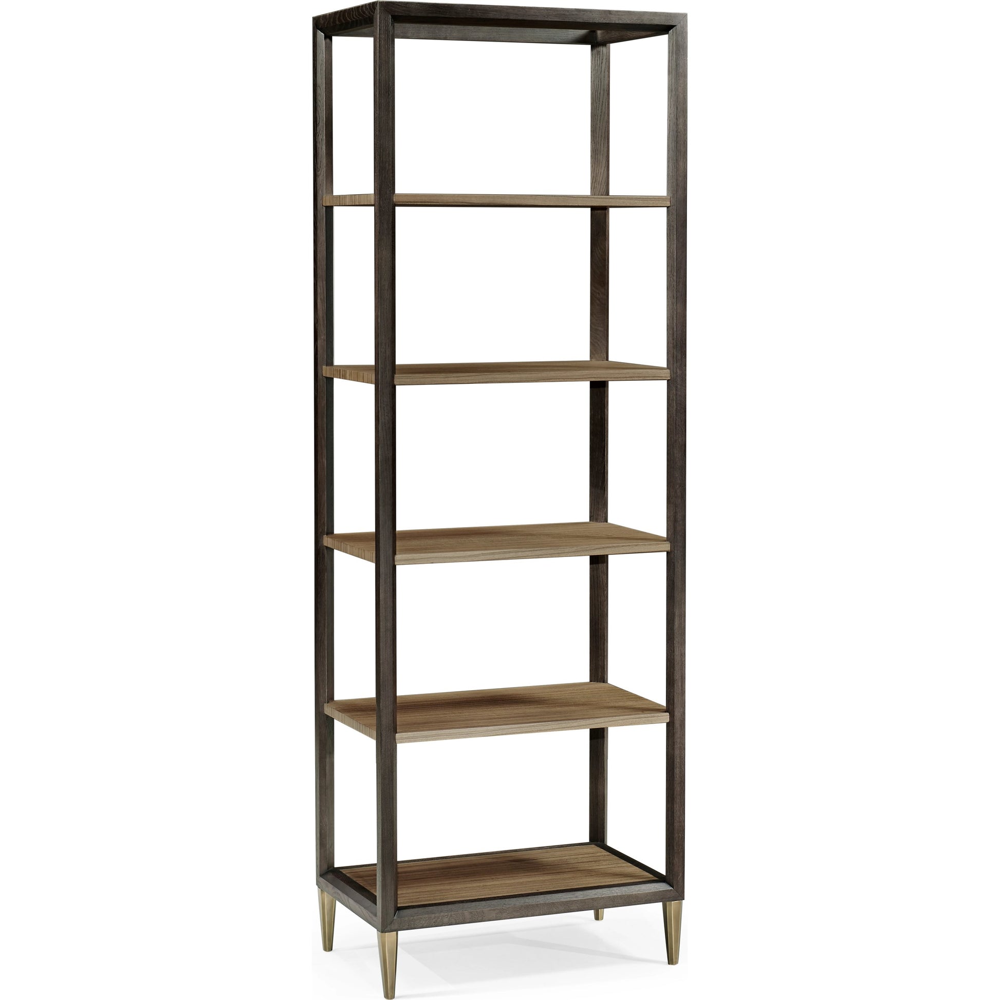 Hamilton Golden Amber Five-Tier Etagere by Jonathan Charles in brown and golden amber. Made from paldao veneer in a transitional style.