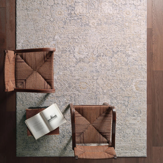 Zarif ZAR02 Rug by Jaipur Living in cream, blue. Made from 100% polyester in a unique style.