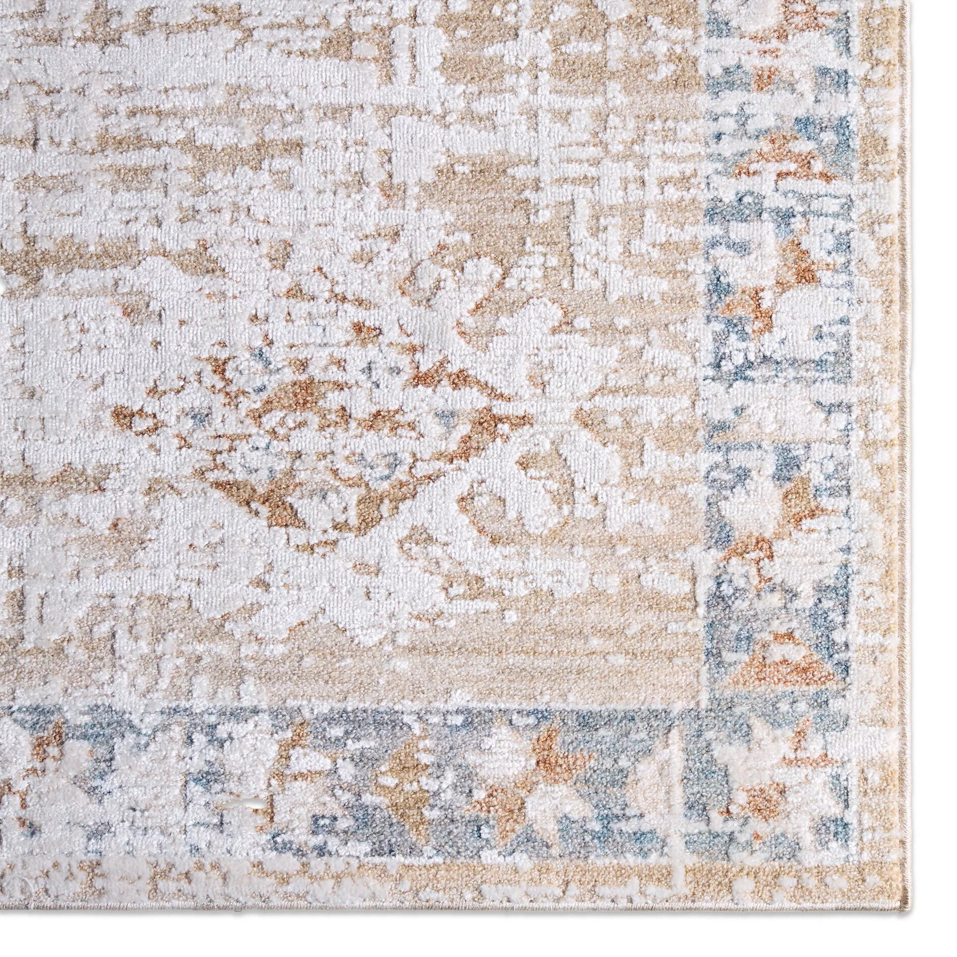 Zarif ZAR06 Rug by Jaipur Living in tan, beige, blue. Made from 70% polyester 30% polypropylene in a unique style.