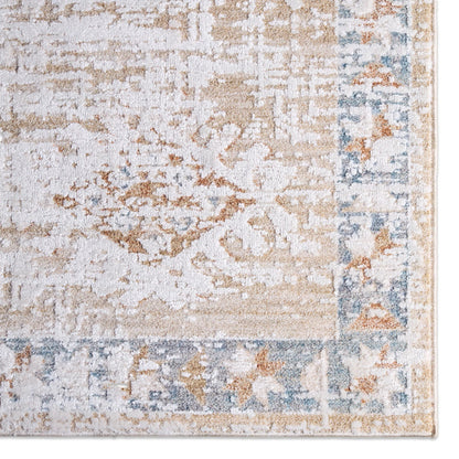 Zarif ZAR06 Rug by Jaipur Living in tan, beige, blue. Made from 70% polyester 30% polypropylene in a unique style.