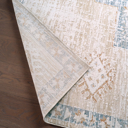 Zarif ZAR06 Rug by Jaipur Living in tan, beige, blue. Made from 70% polyester 30% polypropylene in a unique style.