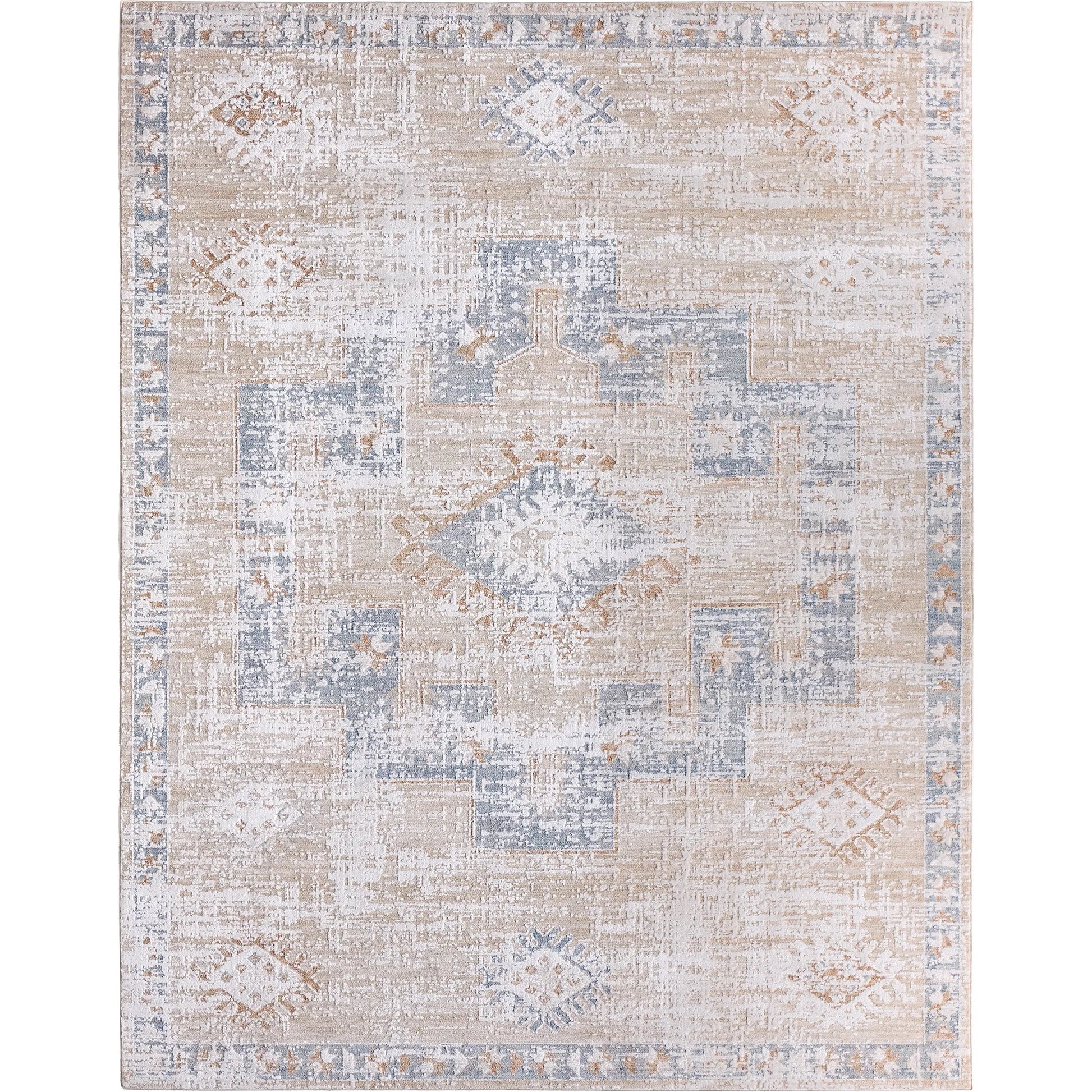 Zarif ZAR06 Rug by Jaipur Living in tan, beige, blue. Made from 70% polyester 30% polypropylene in a unique style.