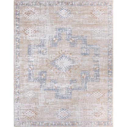 Zarif ZAR06 Rug by Jaipur Living in tan, beige, blue. Made from 70% polyester 30% polypropylene in a unique style.