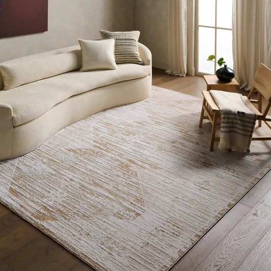 Zarif ZAR07 Rug by Jaipur Living in tan, beige, ivory, white. Made from 70% polyester 30% polypropylene in a unique style.