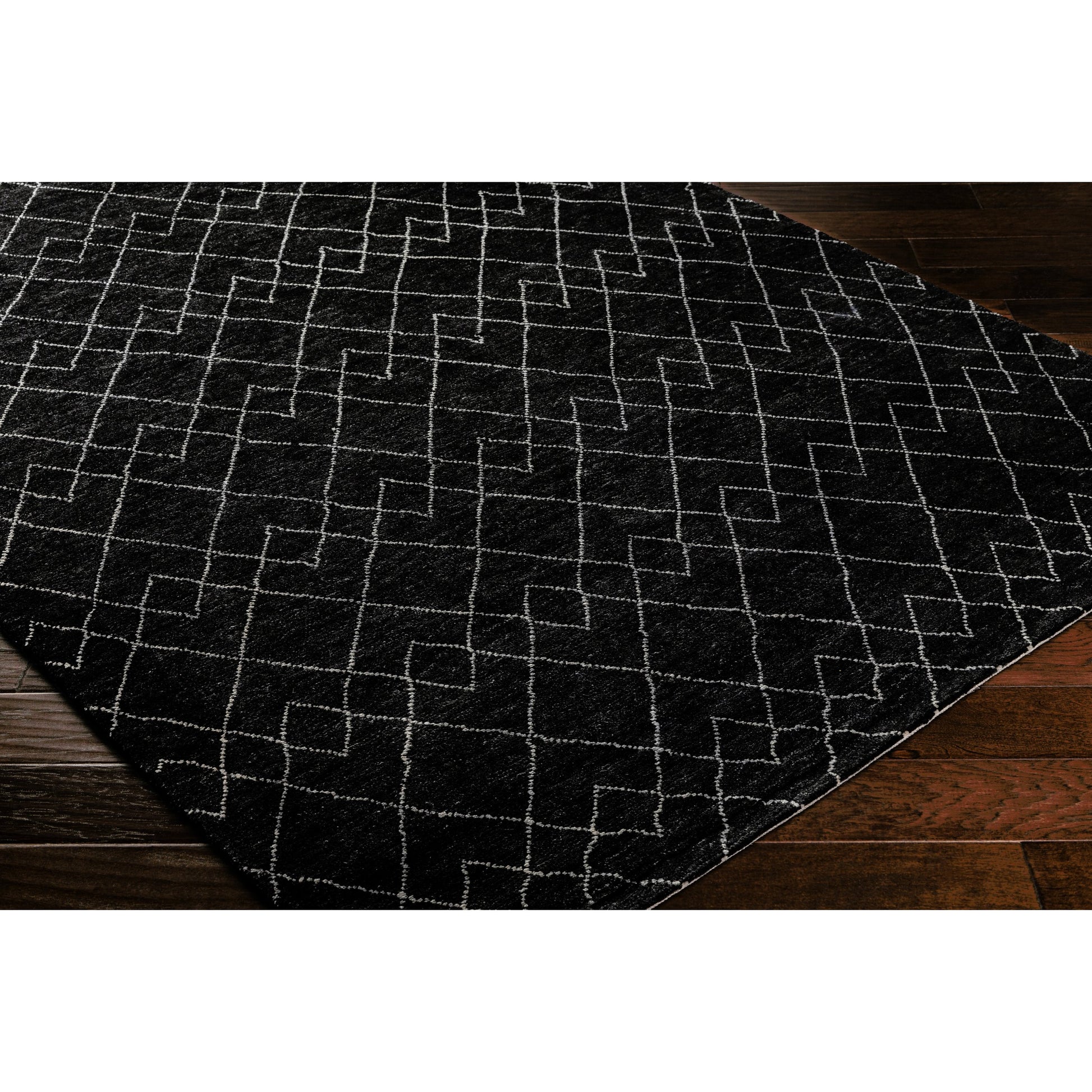 Zara Rug - 29847 by Surya in black, charcoal, cream. Made from 70% wool, 30% viscose in a unique style.