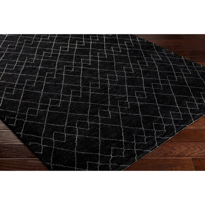 Zara Rug - 29847 by Surya in black, charcoal, cream. Made from 70% wool, 30% viscose in a unique style.