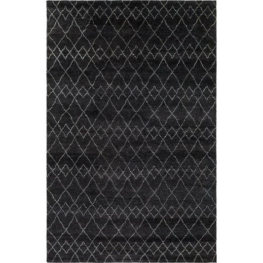 Zara Rug - 29847 by Surya in black, charcoal. Made from 70% wool, 30% viscose in a unique style.