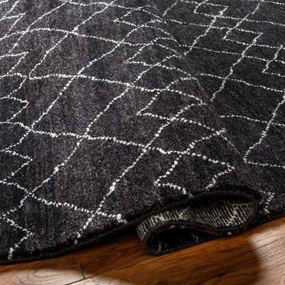 Zara Rug - 29847 by Surya in black, charcoal, cream. Made from 70% wool, 30% viscose in a unique style.