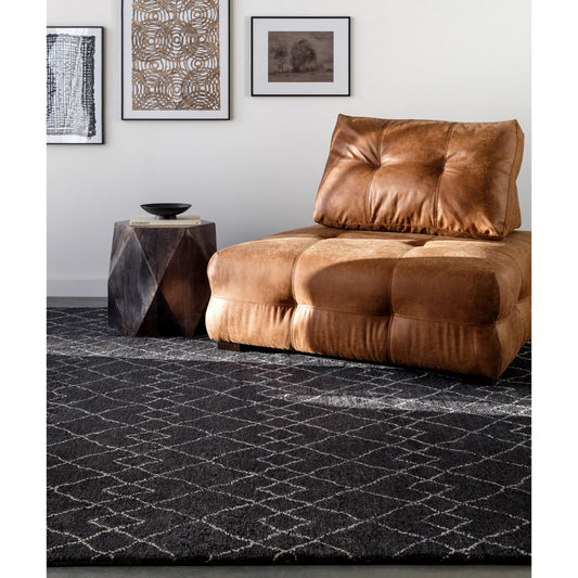 Zara Rug - 29847 by Surya in black, charcoal. Made from 70% wool, 30% viscose in a unique style.