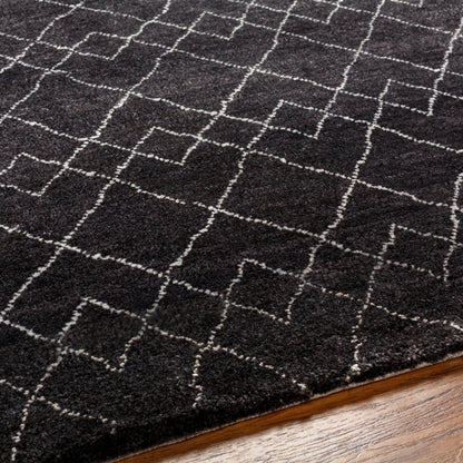 Zara Rug - 29847 by Surya in black, charcoal, cream. Made from 70% wool, 30% viscose in a unique style.