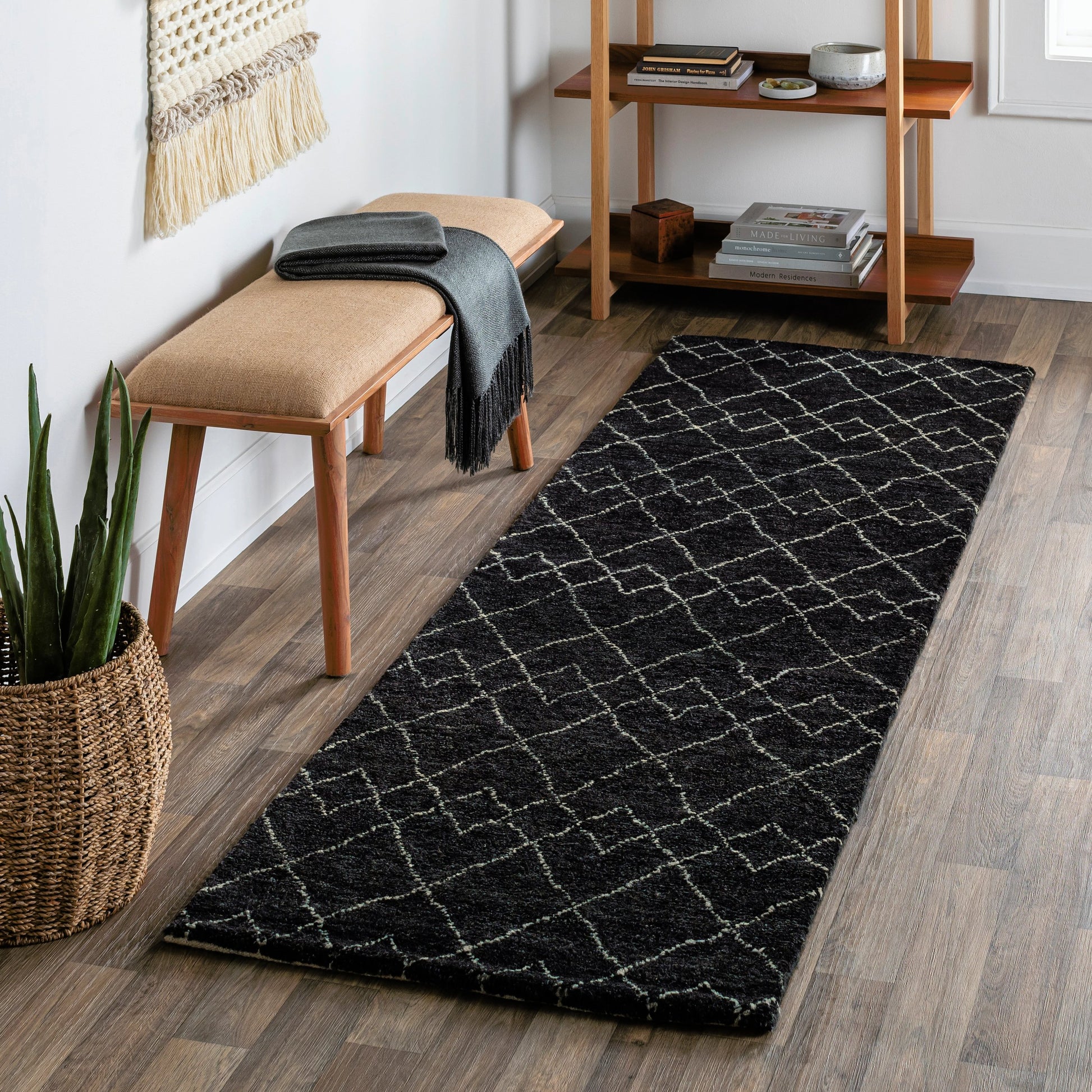 Zara Rug - 29847 by Surya in black, charcoal, cream. Made from 70% wool, 30% viscose in a unique style.