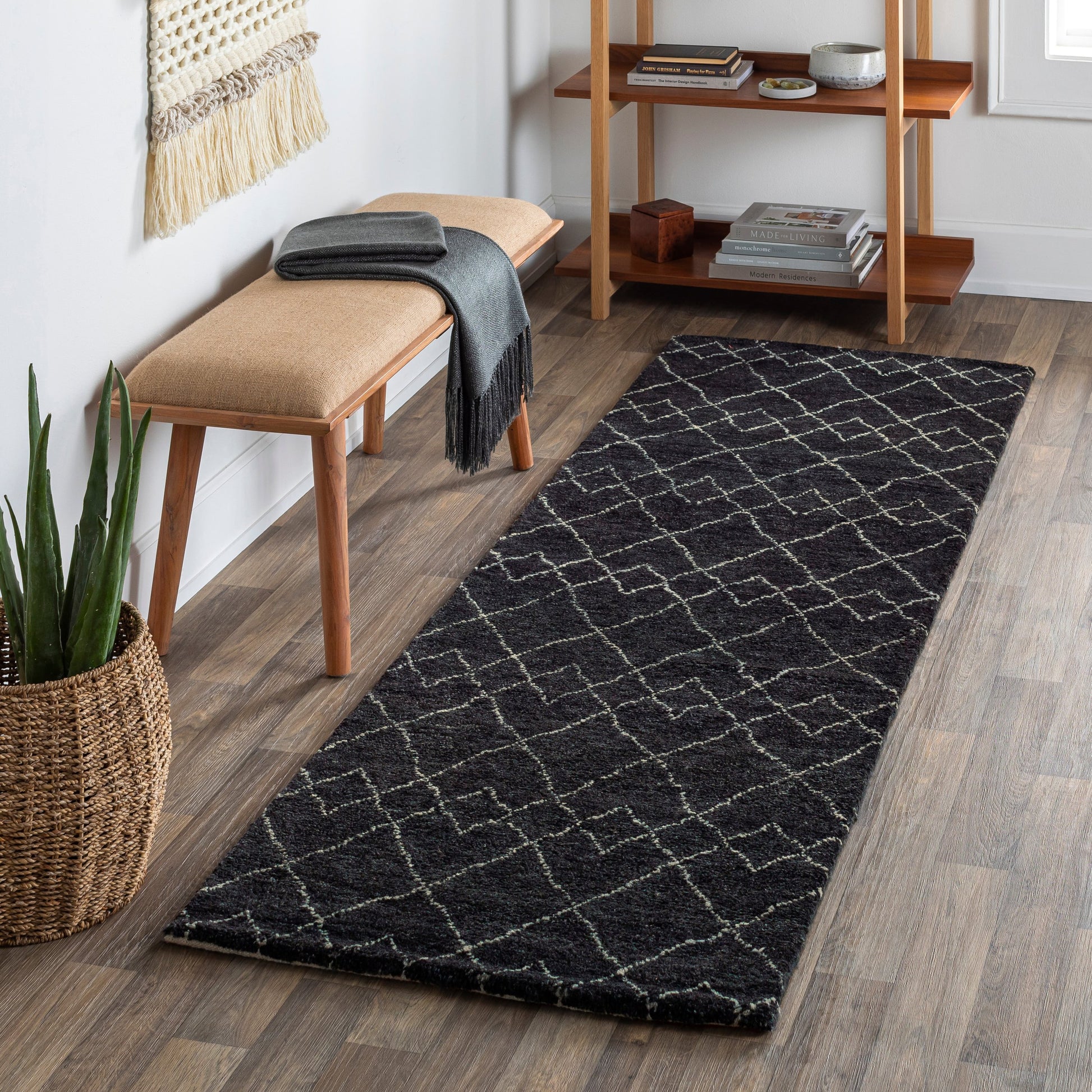 Zara Rug - 29847 by Surya in black, charcoal, cream. Made from 70% wool, 30% viscose in a unique style.