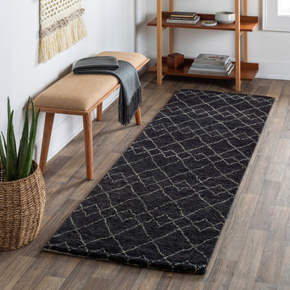 Zara Rug - 29847 by Surya in black, charcoal, cream. Made from 70% wool, 30% viscose in a unique style.